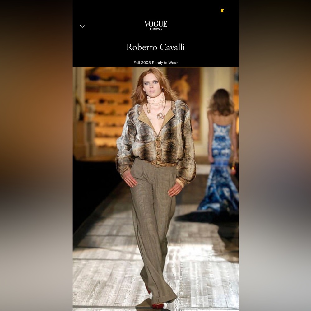 Roberto Cavalli 2005 Wool Check Pants